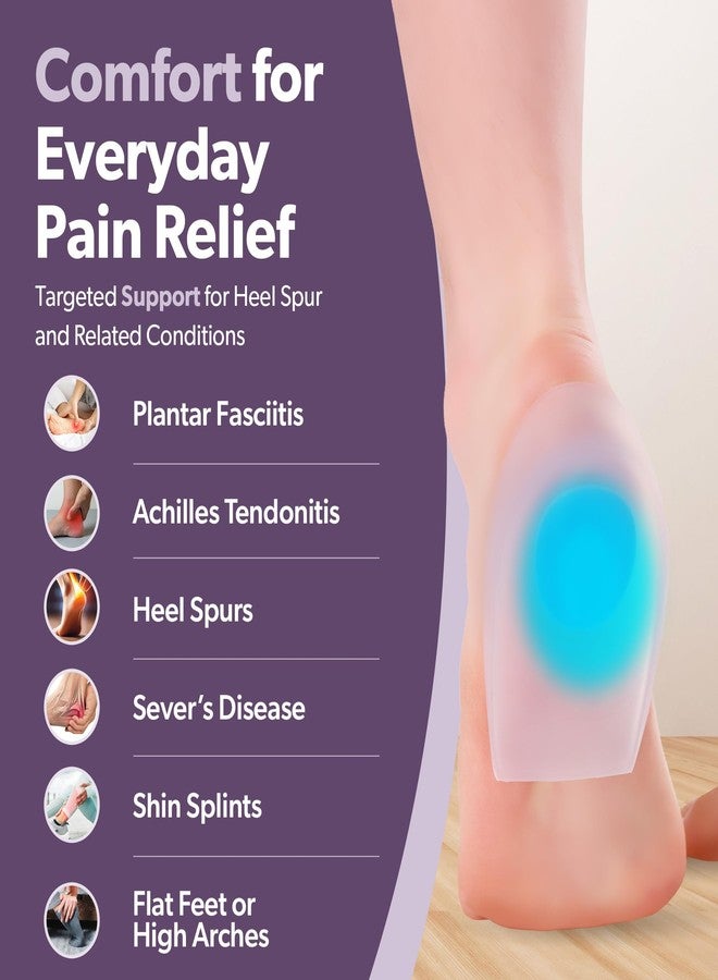 بريس أبيليتي واقيات نتوءات الكعب من BraceAbility | وسادات نعال داخلية من السيليكون الطبي لعلاج التهاب اللفافة الأخمصية، وواقيات تقويم القدم الجل، وواقيات الأحذية (زوج - كبير) - Image 5